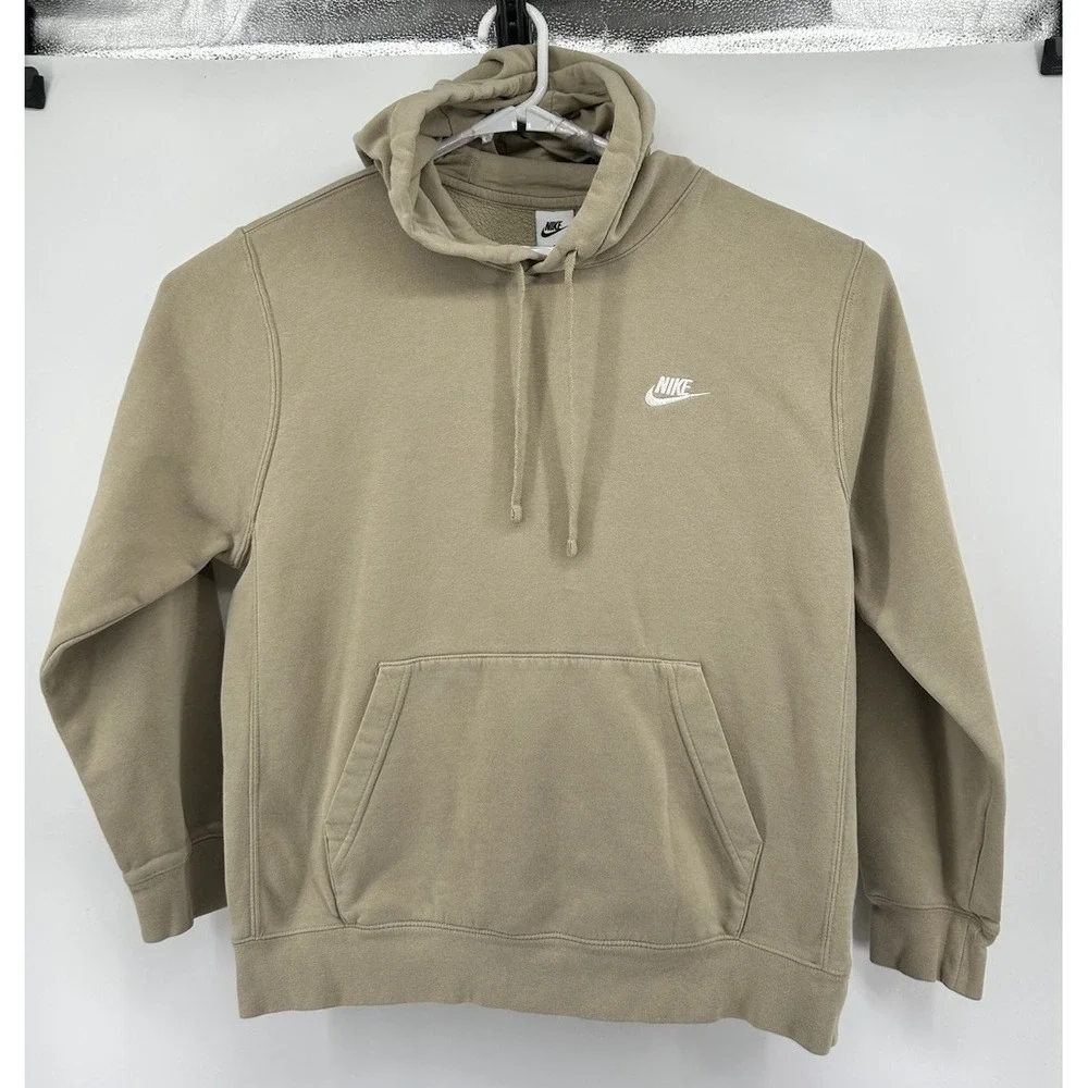 Nike Long Sleeve Pullover Cotton Blend Hoodie Tan Men's Size Large